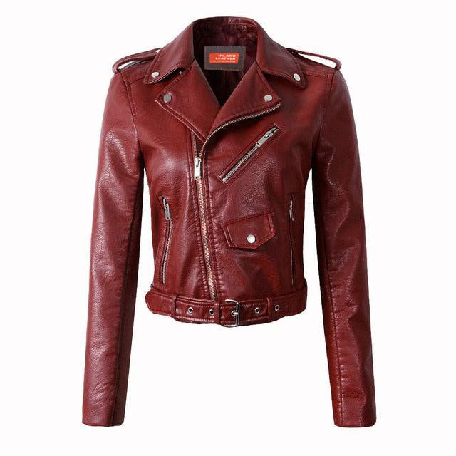Women's Motorcycle Genuine Leather Jacket