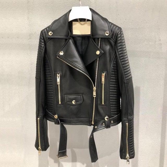Luxury Genuine Leather Jacket Women